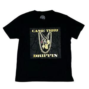 Come Thru Drippin Black Men’s T-Shirt With Gold Words
